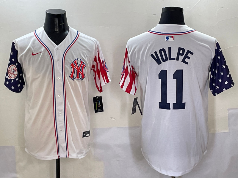 Men 2025 MLB New York Yankees 11 Volpe white jersey style 4
